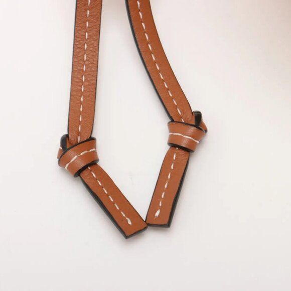 Loewe Hammock Drawstring Medium Straw Leather Shoulder Bag Brown x Orange - Picture 14 of 15